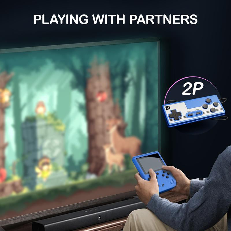 Handheld Games Console Portable, Mini Retro Game Console with 500 Classical FC Games Support for Connecting TV & Two Players, 3.0-Inches Screen 1020Mah Rechargeable Battery, Gift for Kids