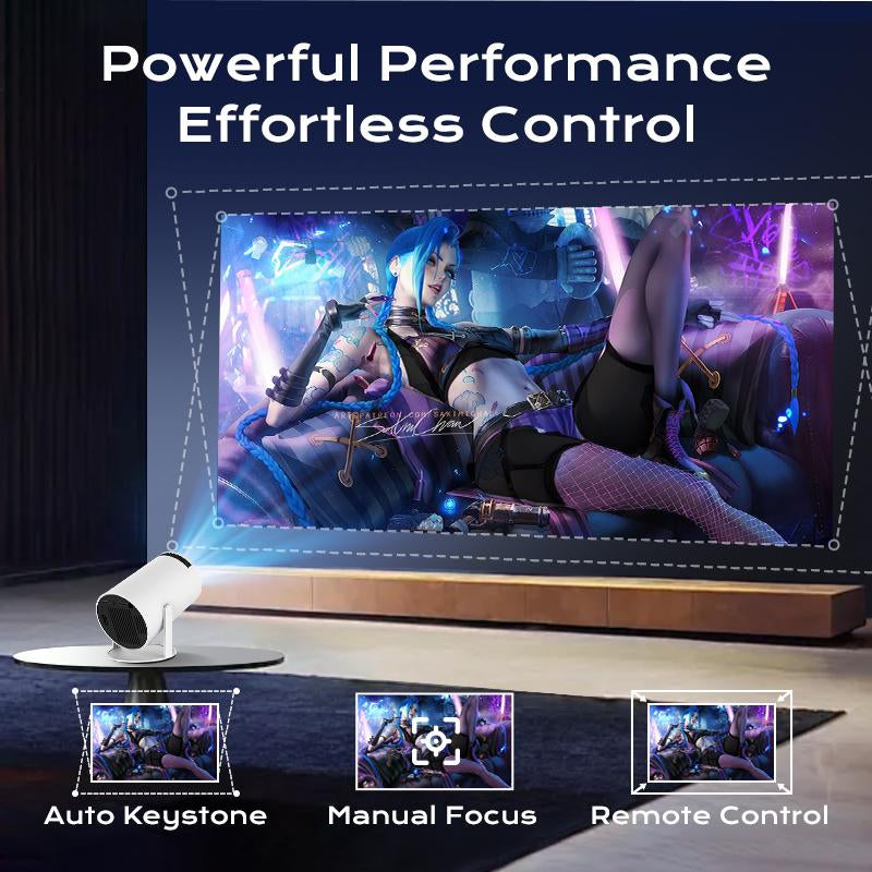 Outdoorfun Mini 4K Decoding Projector with 5G Wifi 6 & BT 5.0 720P Full HD 160 ANSI Lumens Portable Home Theater for Android Audio Bluetooth Game Bigger Watch Better