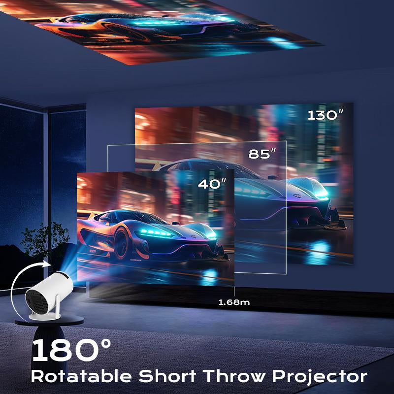 Outdoorfun Mini 4K Decoding Projector with 5G Wifi 6 & BT 5.0 720P Full HD 160 ANSI Lumens Portable Home Theater for Android Audio Bluetooth Game Bigger Watch Better