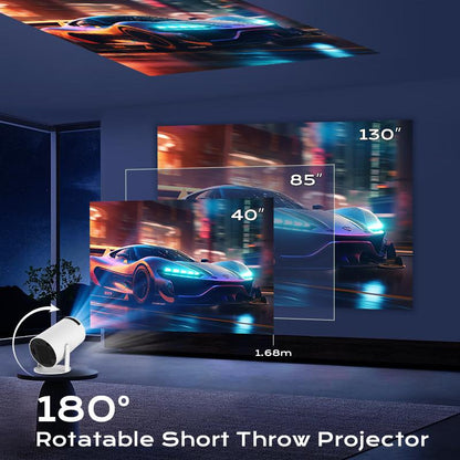 Outdoorfun Mini 4K Decoding Projector with 5G Wifi 6 & BT 5.0 720P Full HD 160 ANSI Lumens Portable Home Theater for Android Audio Bluetooth Game Bigger Watch Better